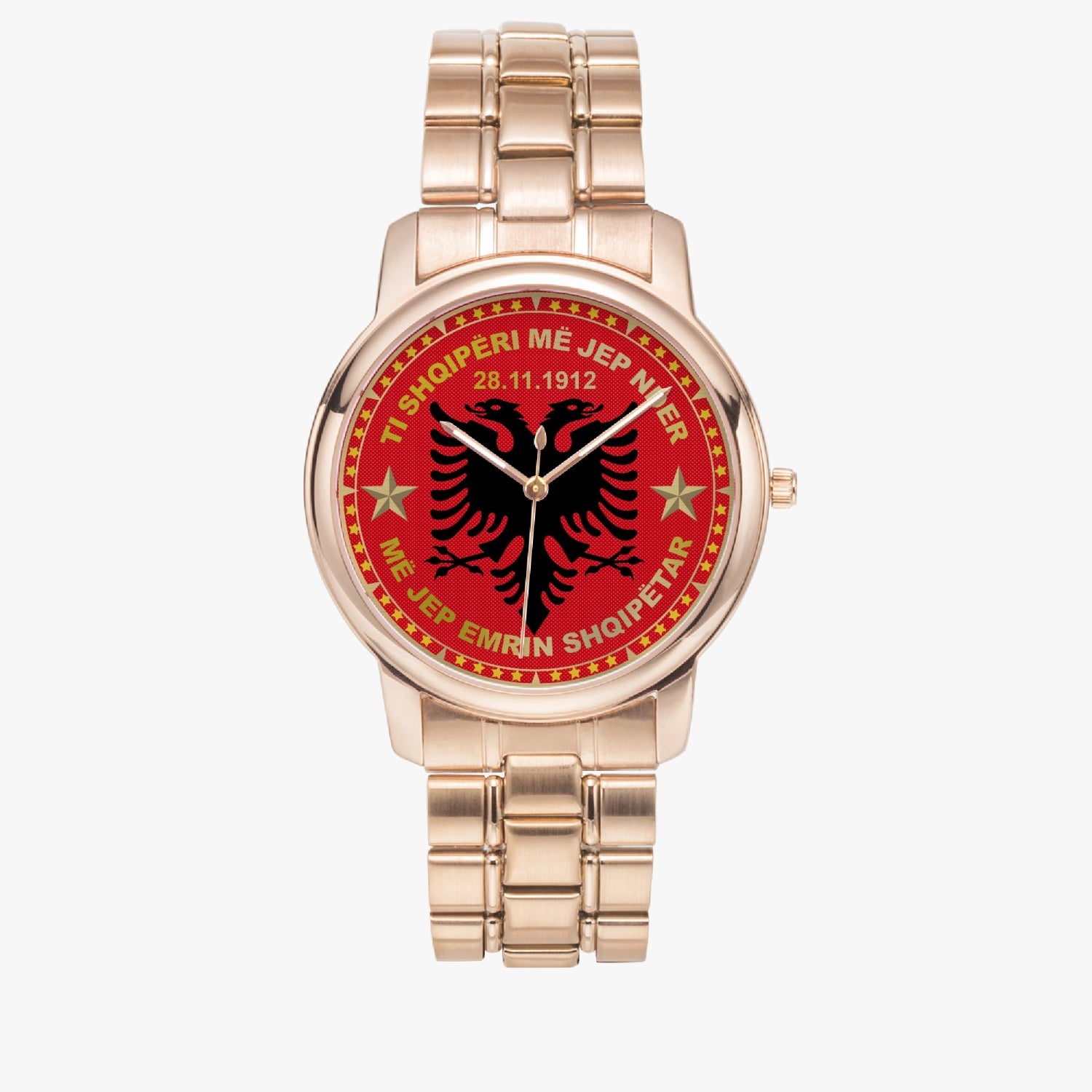 153.Albania Coat Of Arms Rose Gold Watch