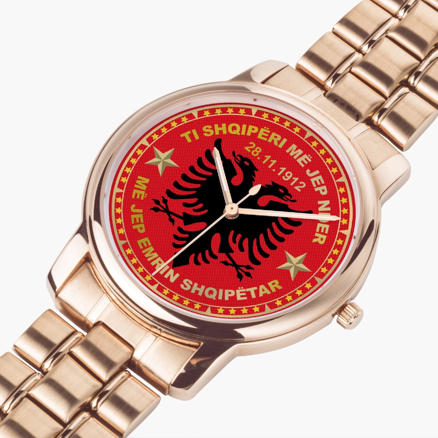 153. Albania Coat Of Arms Rose Gold Watch