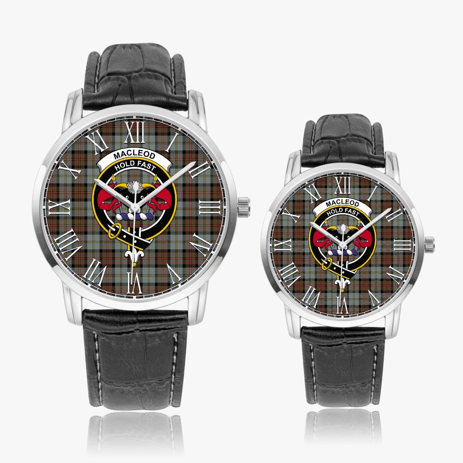 265. TTVC1598 - MacLeod of Harris Weathered Tartan Family Crest Leather Strap Quartz Watch