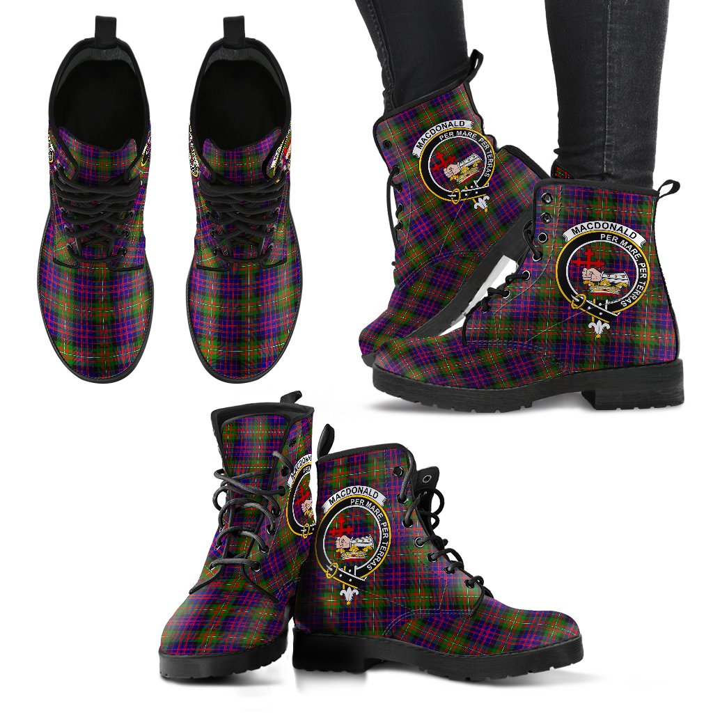 MacDonald Tartan Clan Badge Leather Boots