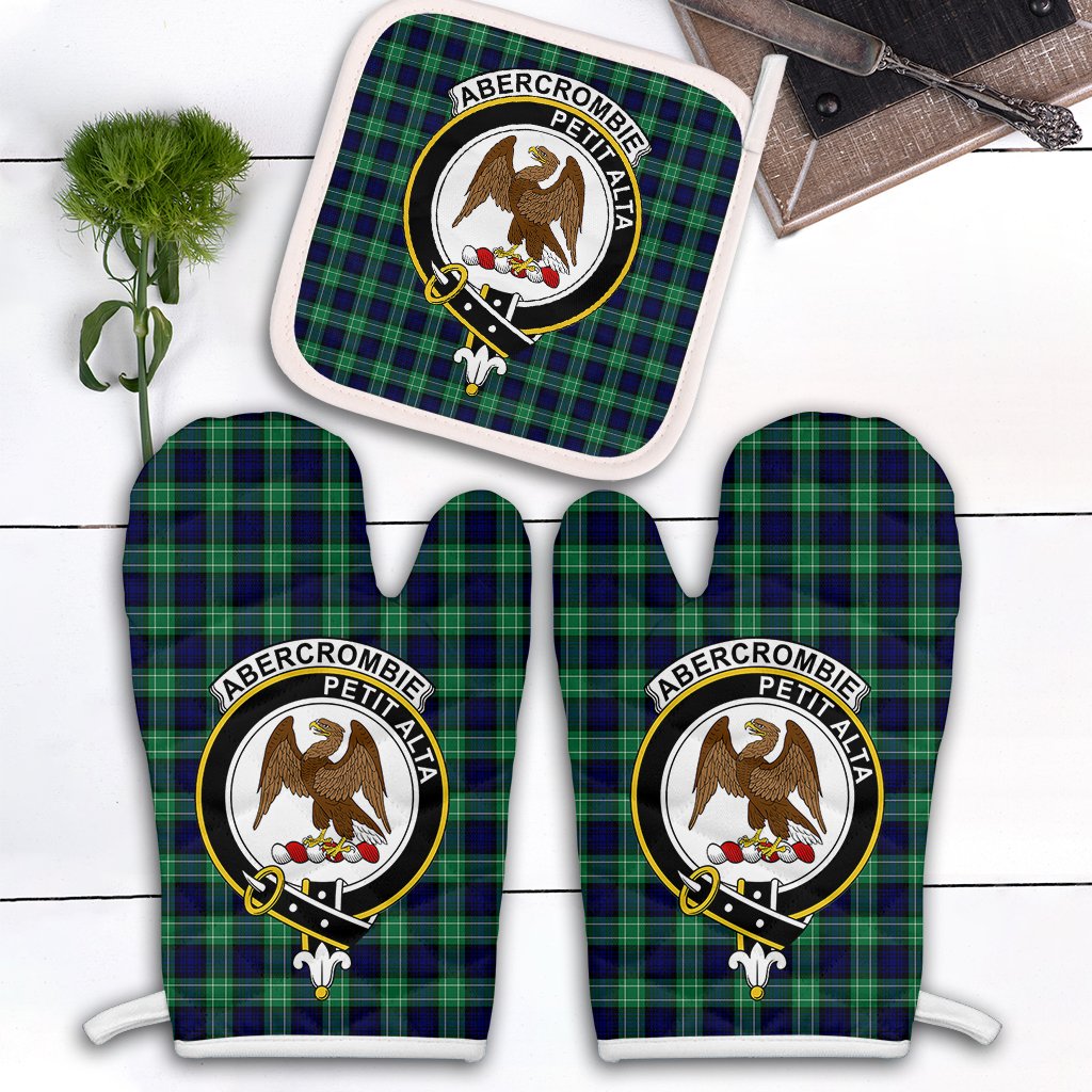 Abercrombie Clan Crest Tartan Scotland Oven Mitt And Pot-Holder (Set Of Two)