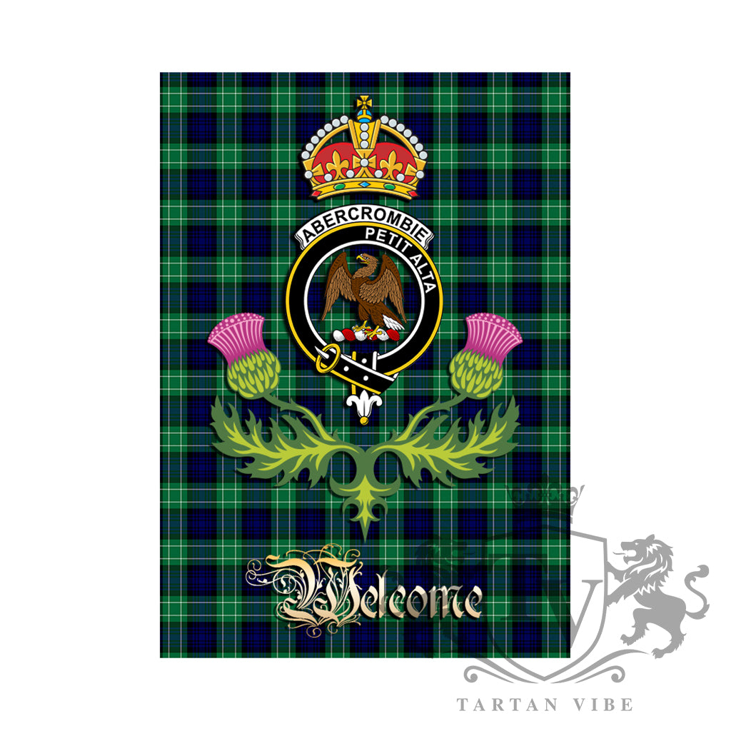 Tartan Vibe Abercrombie Modern Crest Thistle Crown Garden Flag - Welcome Style