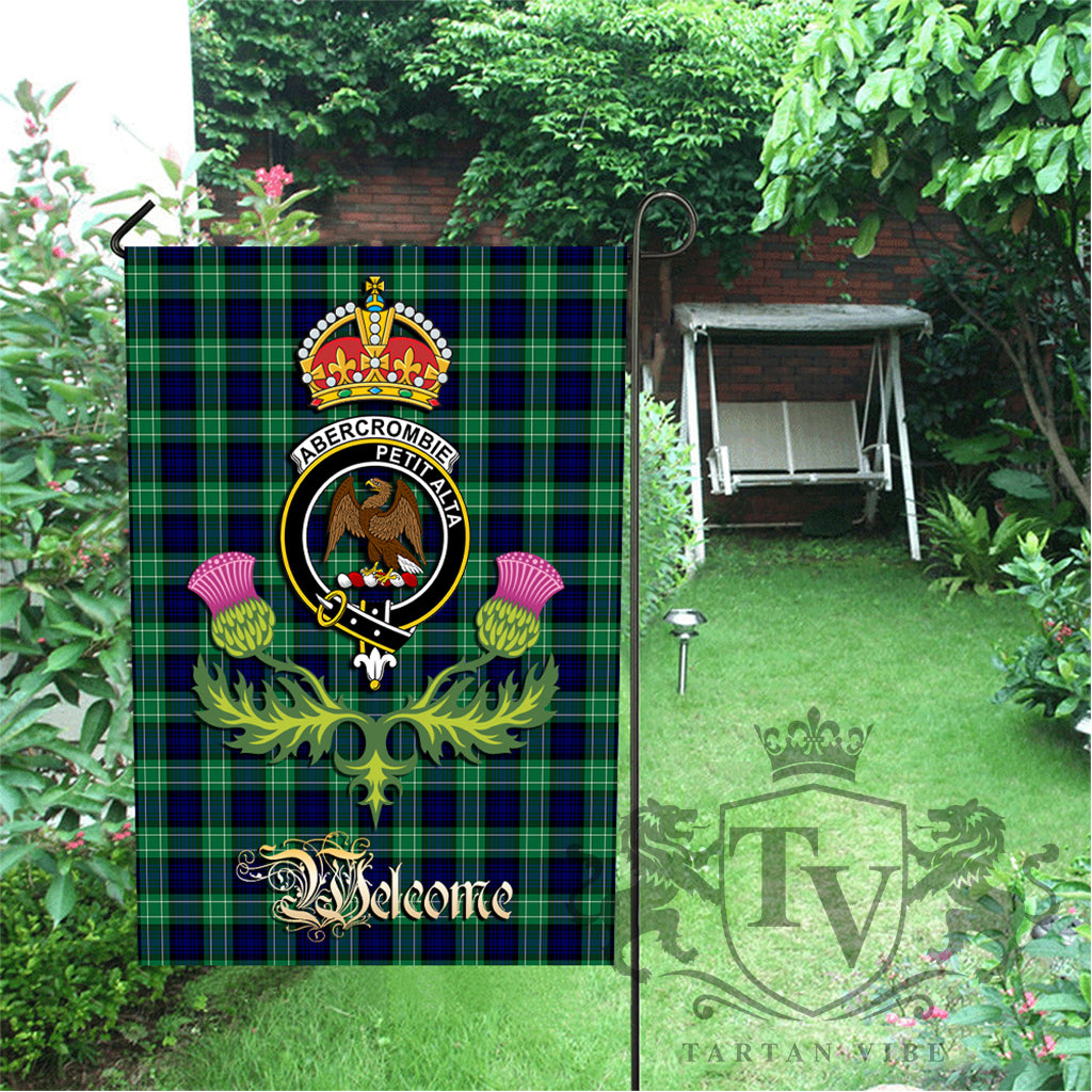 Abercrombie Modern Crest Thistle Crown Garden Flag - Welcome Style K23