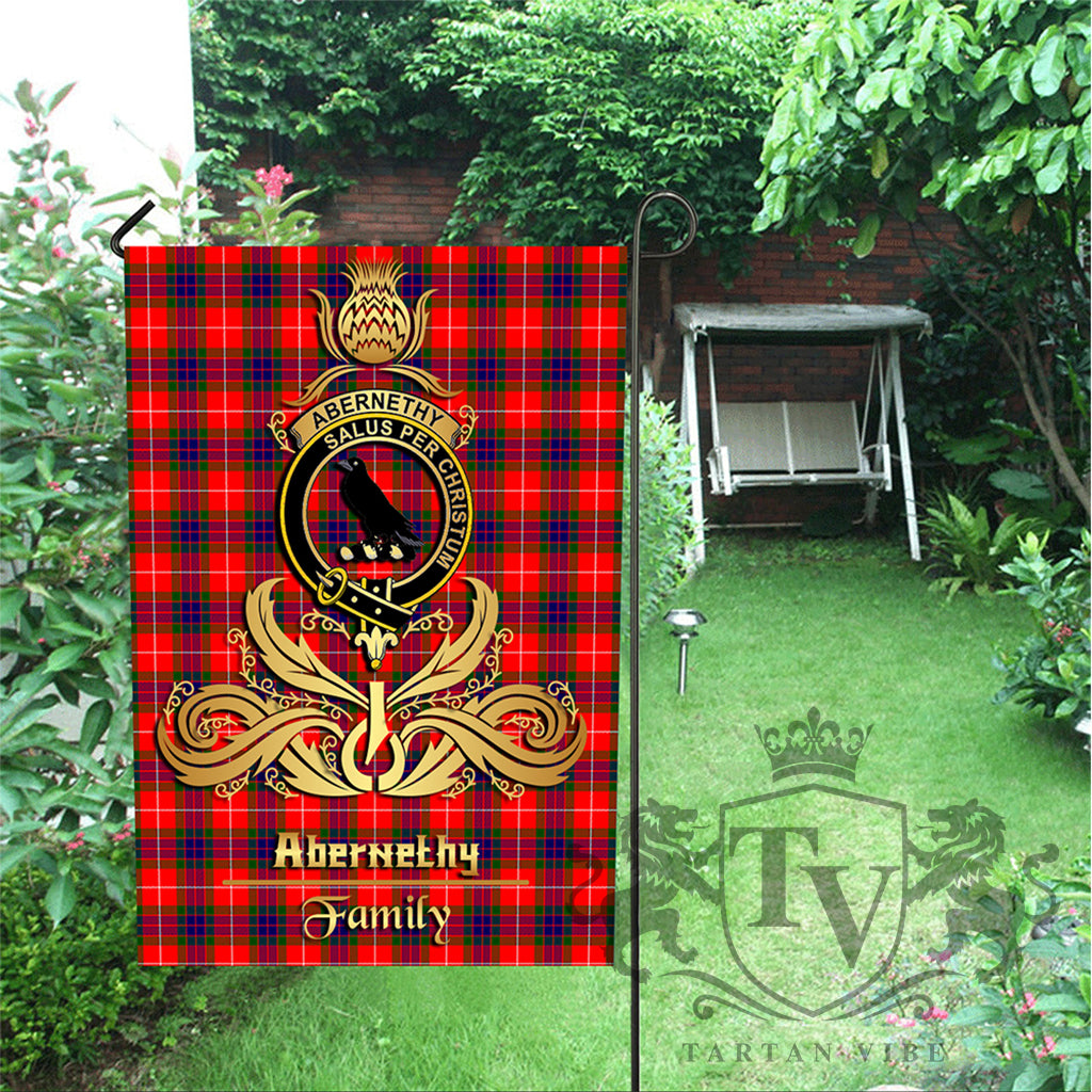 Abernethy Crest Family Golden Thistle Tree Garden Flag K23
