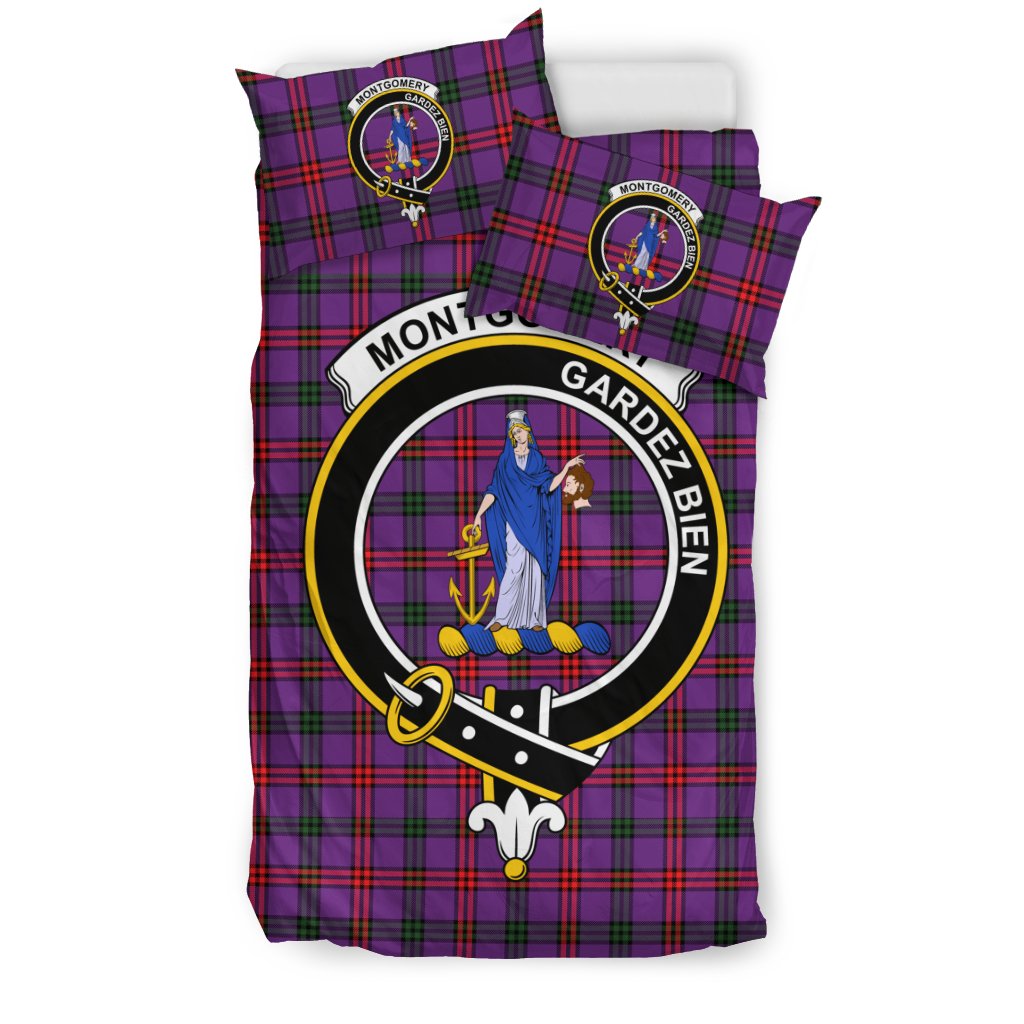Montgomery Tartan Bedding Set - Clan Badge