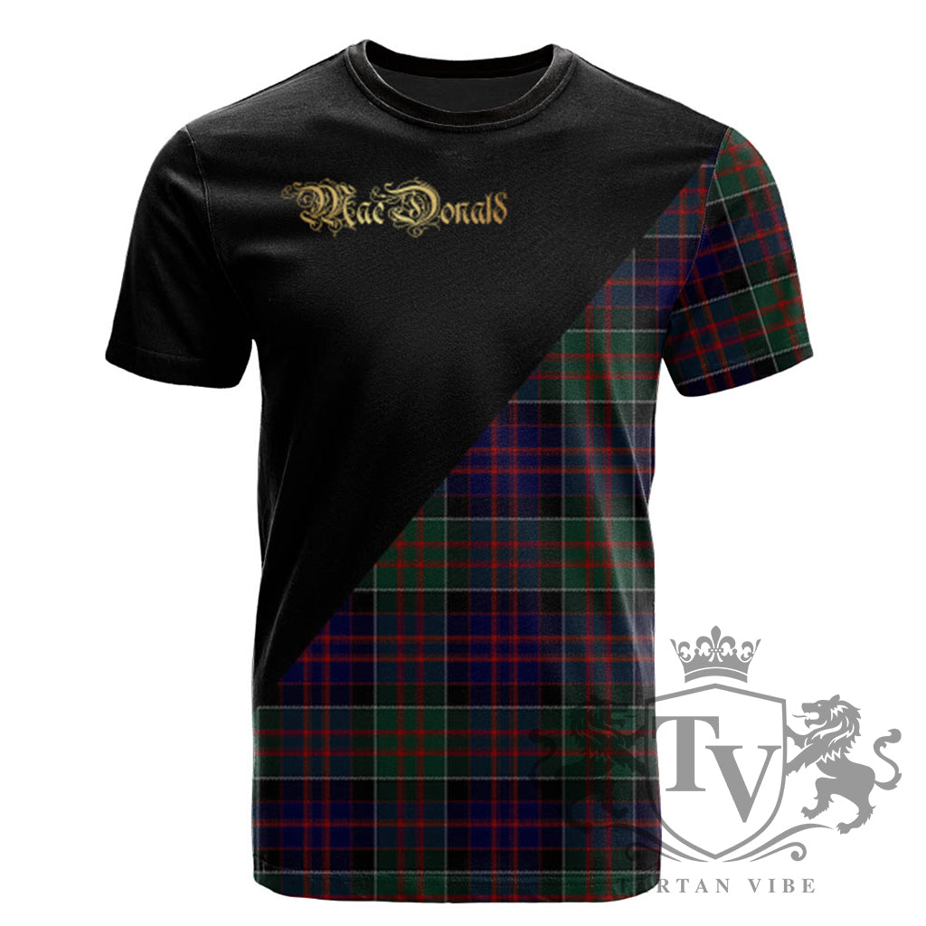 Tartan Vibe MacDonald of Clanranald 02 Golden Military Logo T-Shirt