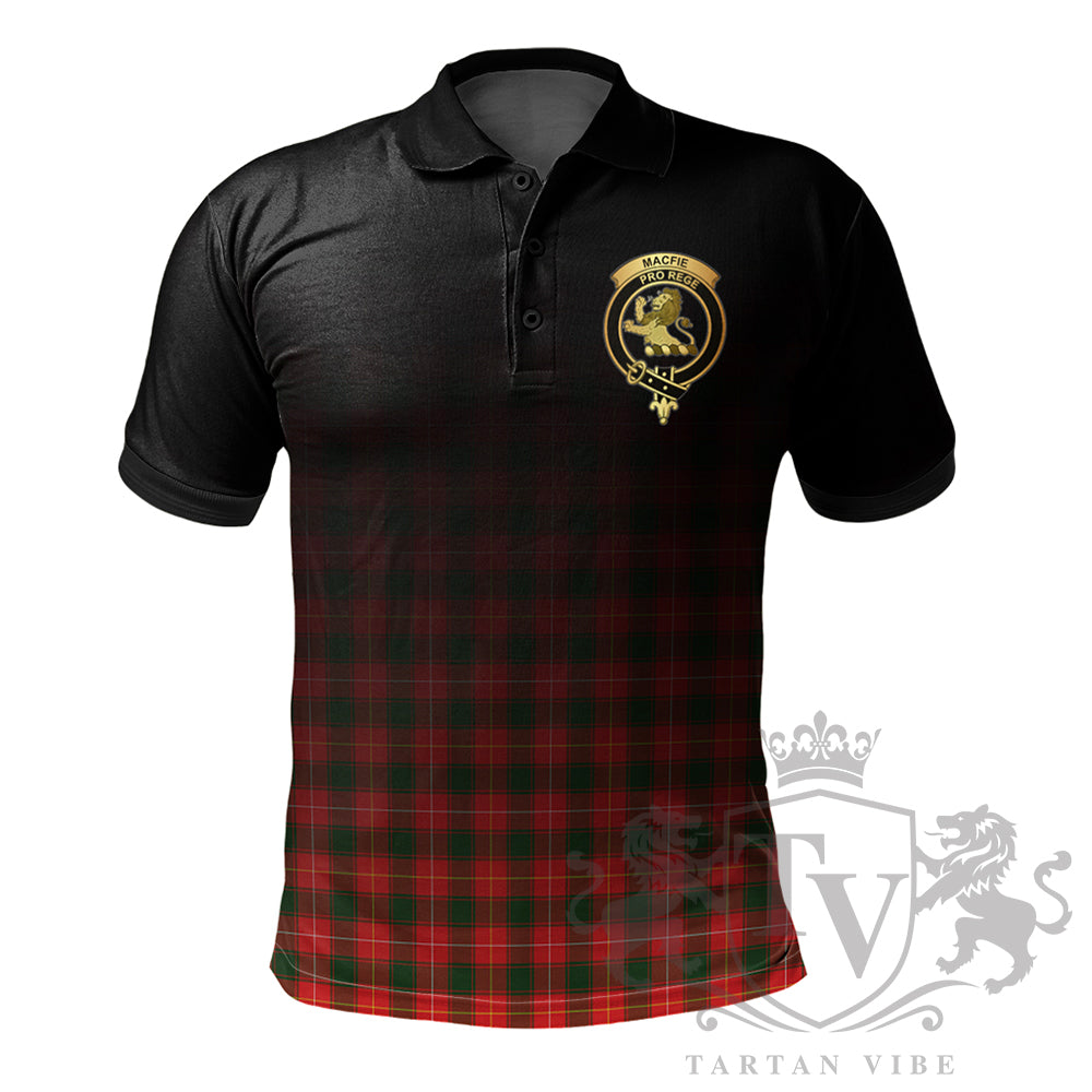 Tartan Vibe MacFie Golder Crest Thistle Celtic Cross Polo Shirt
