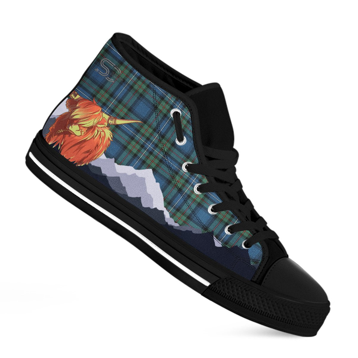 Robertson Hunting Ancient Clan Women High Top Shoes Custom Highland Cow