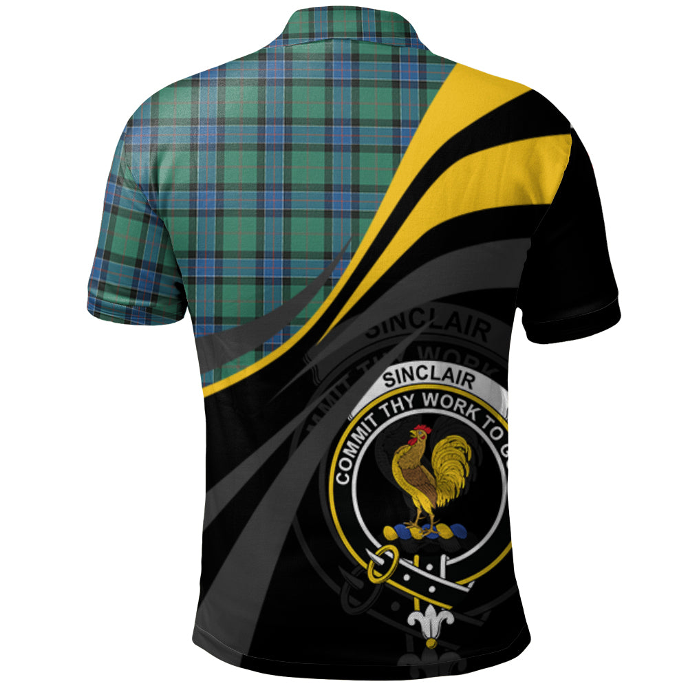 Sinclair Hunting Ancient Tartan Polo Shirt Royal Coat Of Arms Of Scotland Sport Style- Ac22