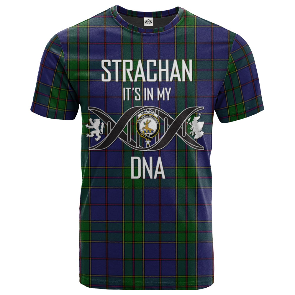 Strachan Clan DNA In Me Tartan Crest T-Shirt