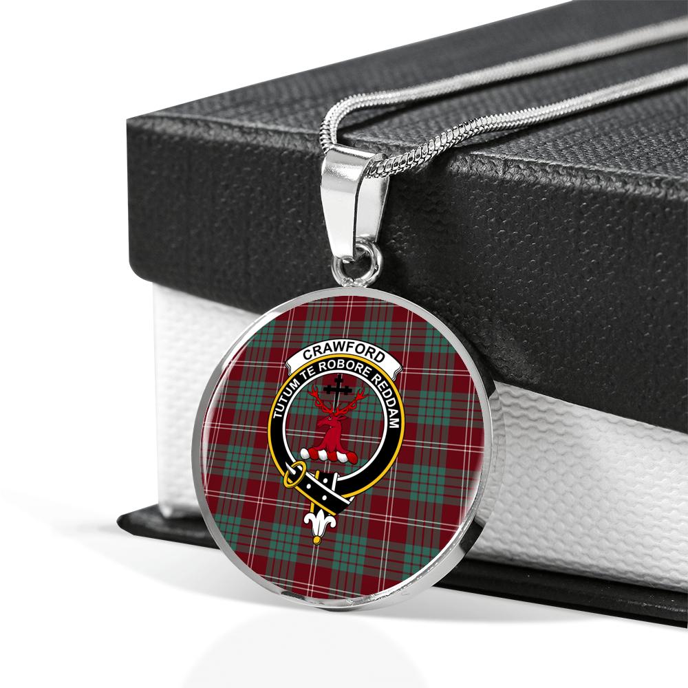 Crawford Modern Tartan Crest Circle Necklace