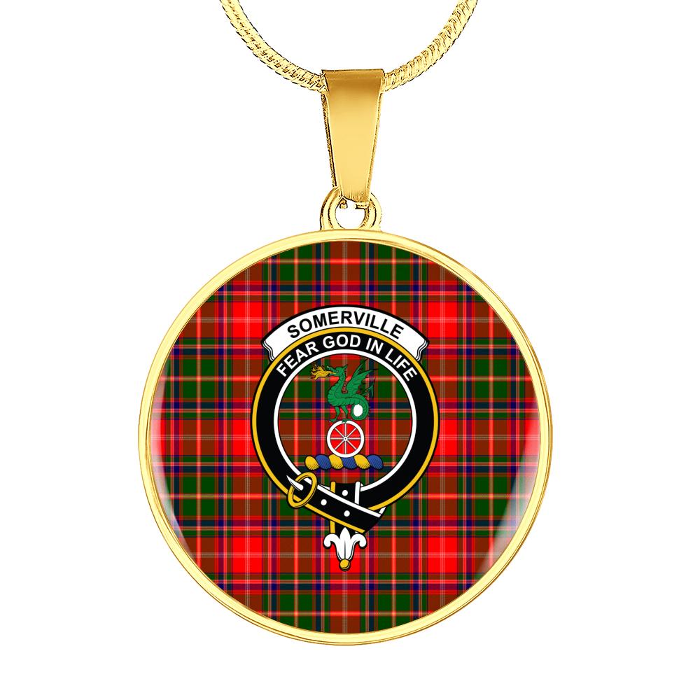 Somerville Tartan Crest Circle Necklace