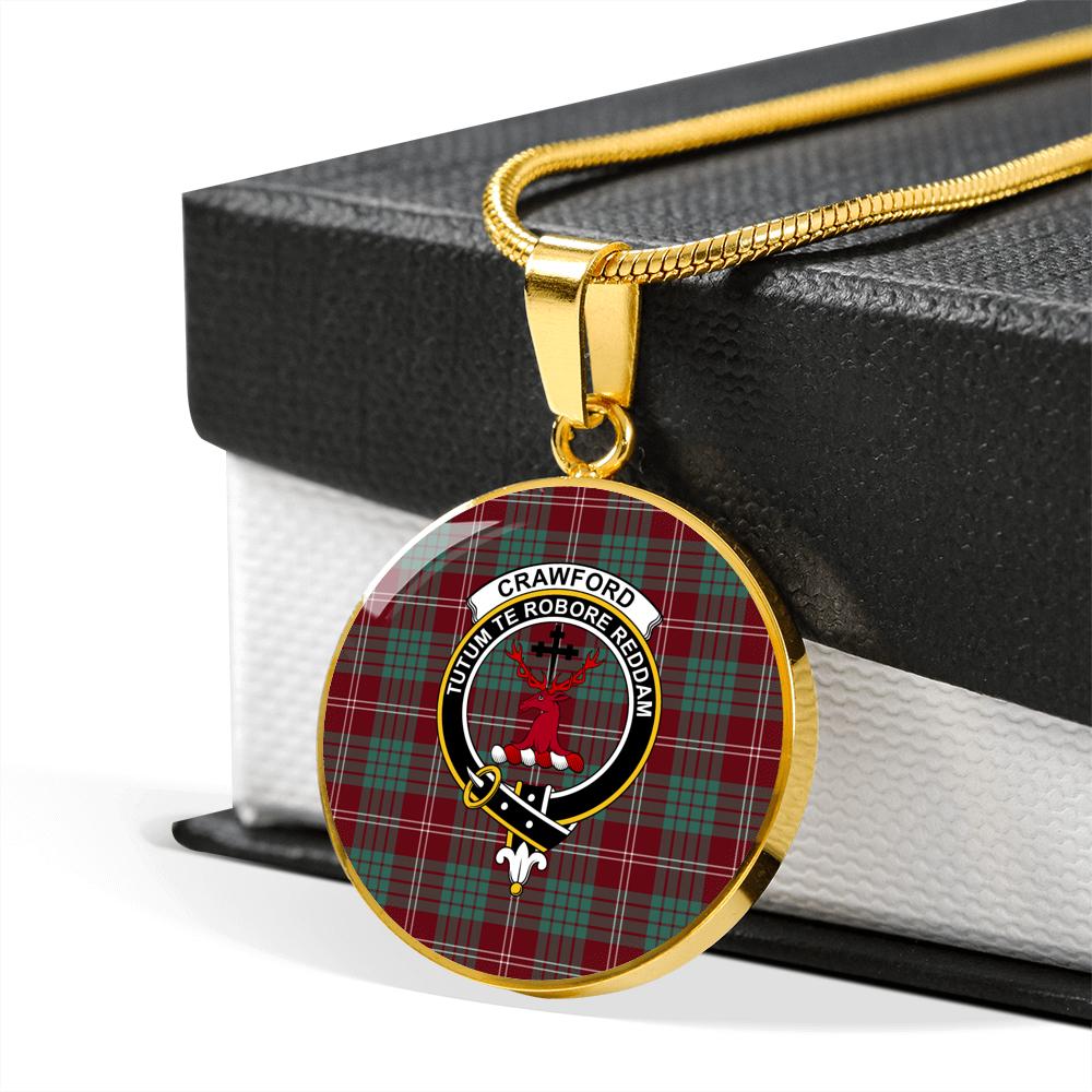 Crawford Modern Tartan Crest Circle Necklace