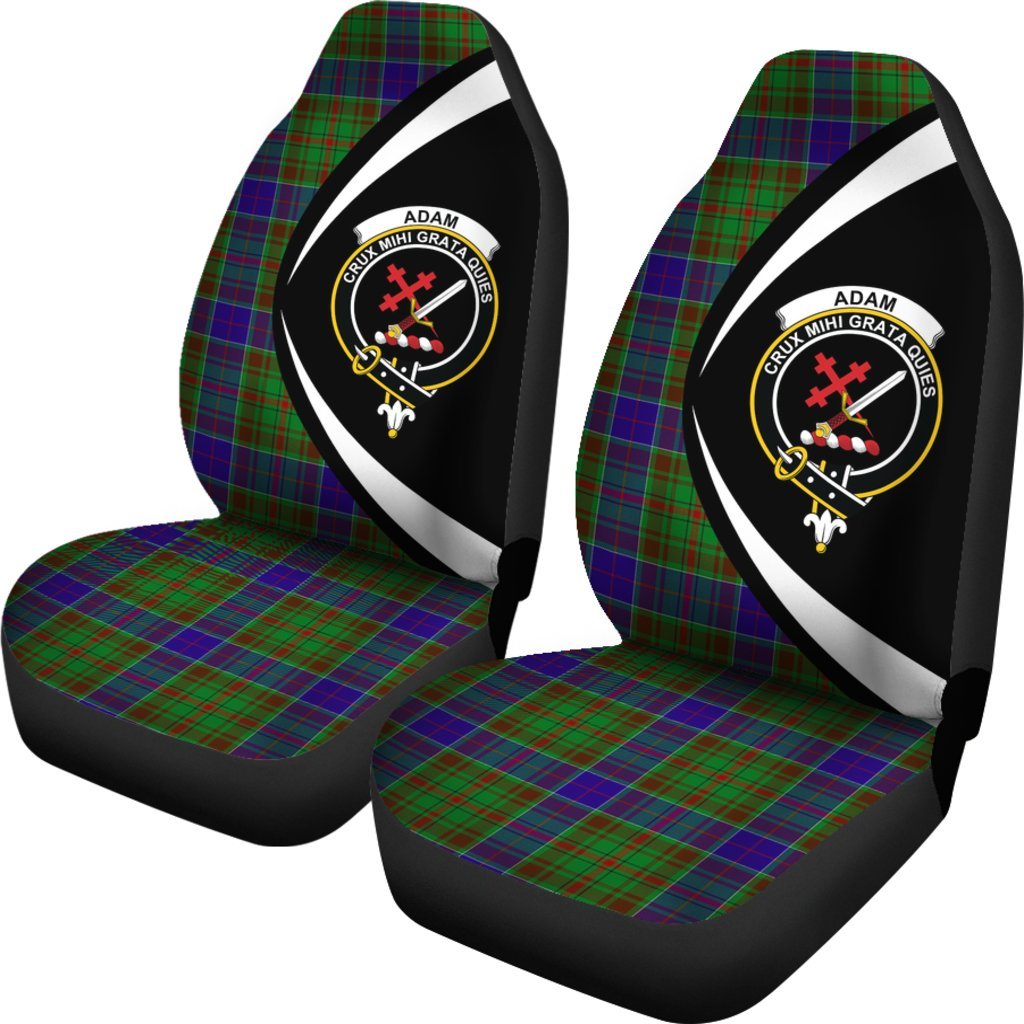 Adam Tartan Clan Crest Car Seat Cover - Circle Style
