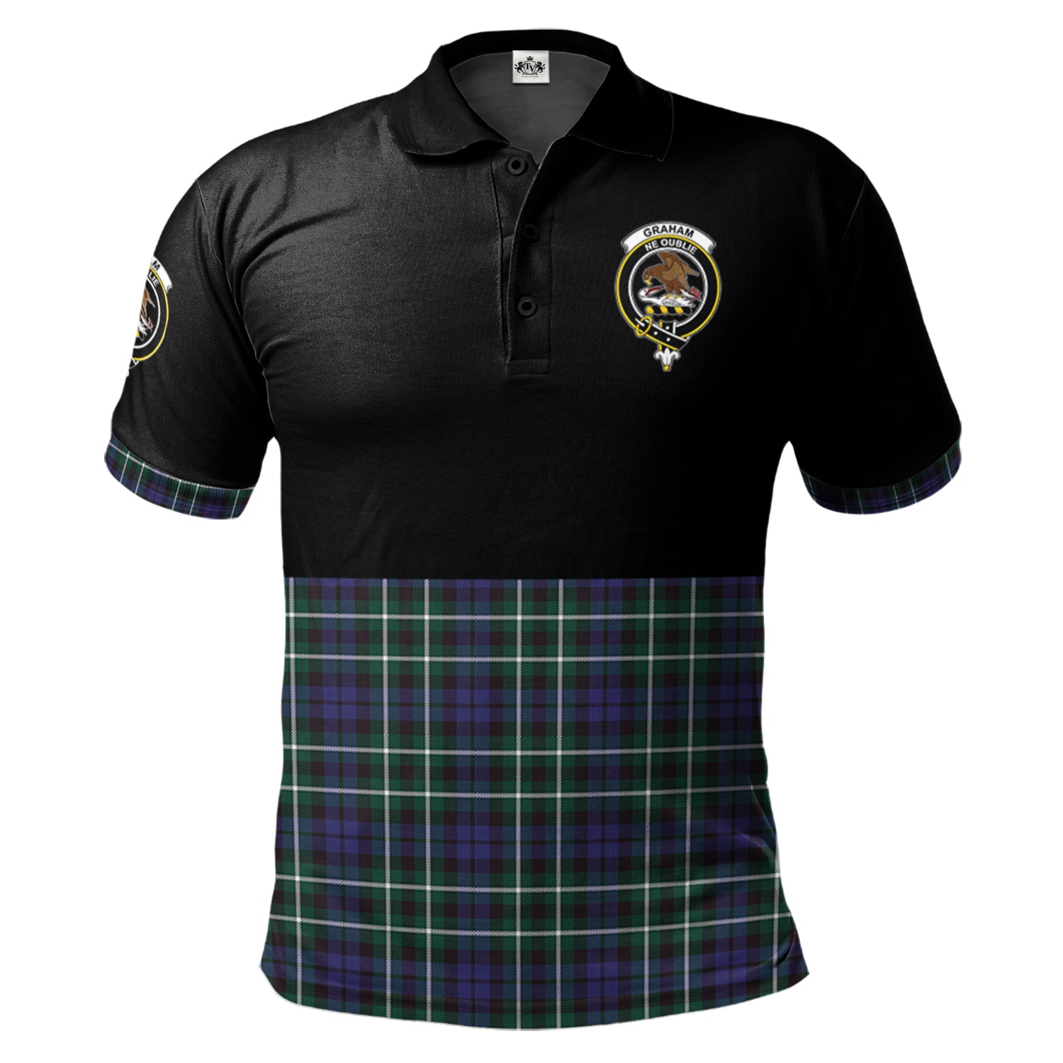 Clan Half Of Tartan Crest Polo Shirt